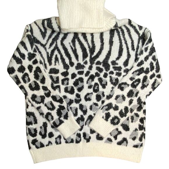 NWT Leopard Print Cowl Neck Sweater Women Sz S New Direction Lux Touch Soft - Picture 2 of 9
